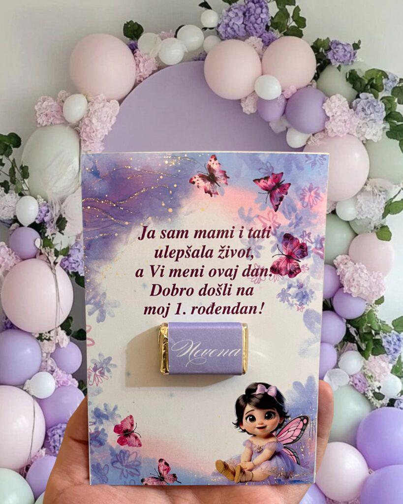 tematska zahvalnica za goste za 1. rođendan - niš