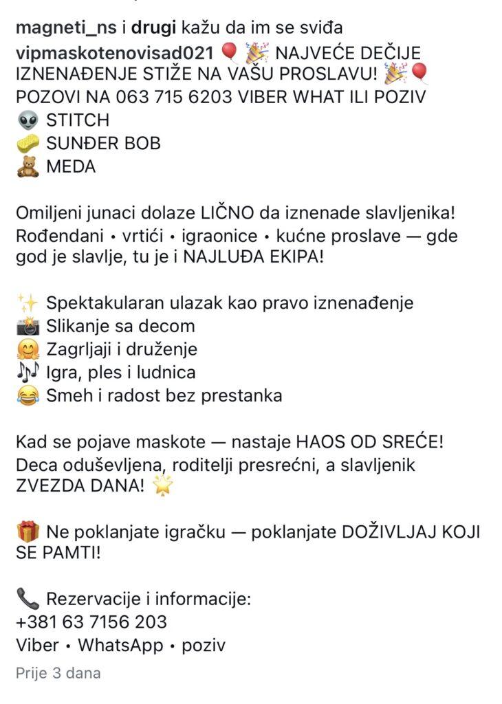 Sunđer Bob maskota za decu Novi Sad animacija na rođendanima i proslavama