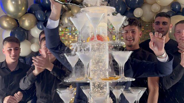 Okrugla fontana za šampanjac za luksuzne proslave i koktele