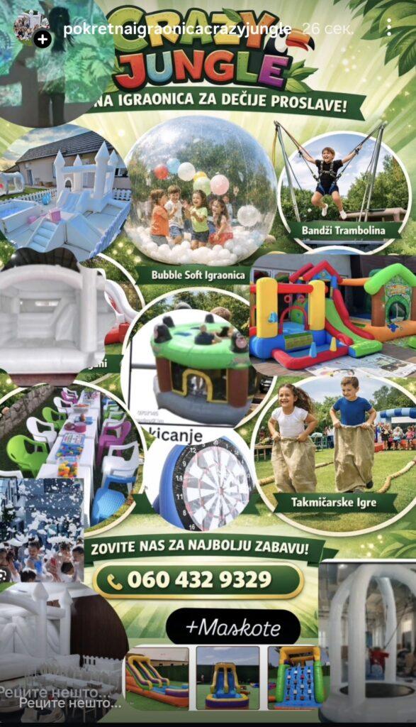 Dečija igraonica u Ivanjici Crazy Jungle tobogan