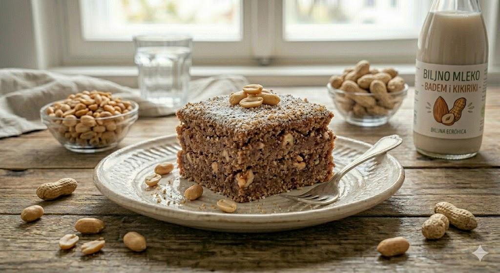 posna torta sa kikirikijem i keksom bez pečenja