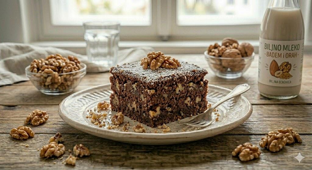 posna torta sa čokoladom i orasima koja se ne peče