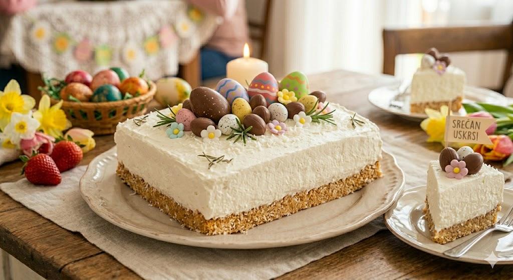 kokos torta za Uskrs sa čokoladnim jajima