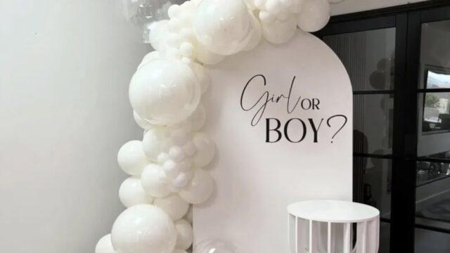 Elegantna dekoracija balonima za otkrivanje pola bebe Beograd